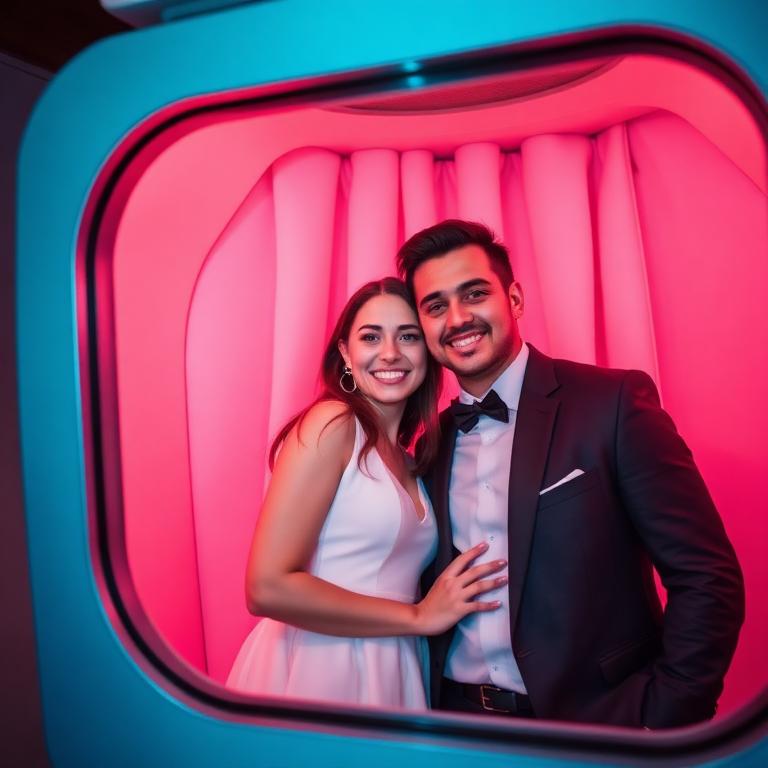 Couple in booth